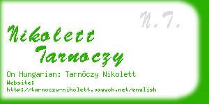 nikolett tarnoczy business card