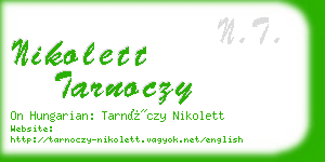 nikolett tarnoczy business card